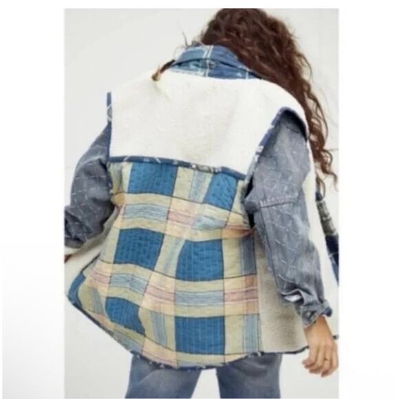 Free People Vera Sherpa Plaid Vest - Picture 7 of 7
